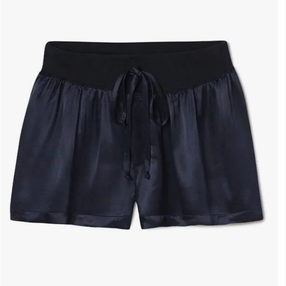 PJ Harlow Mikel Navy Satin Short, Size Medium